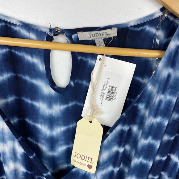JODIFL Tie Dye Romper Wrap Front Blue Size S - Picture 4 of 7